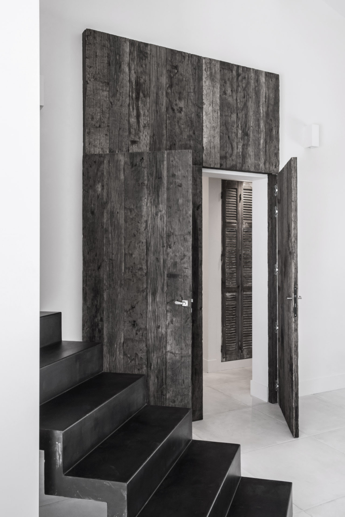 Modern door with old wood